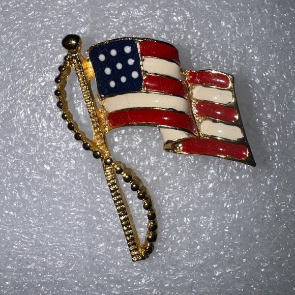 Source Unknown Jewelry - Source Unknown Red, White, and Blue Flag Brooch